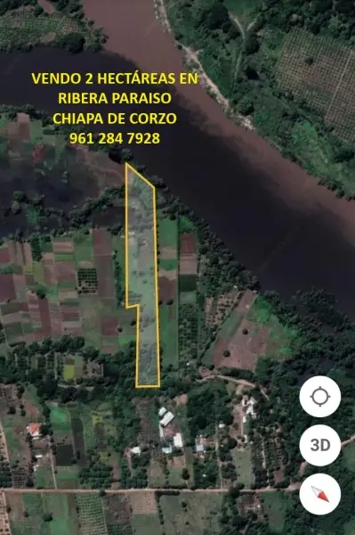 2 HECTÁREAS PLANAS JUNTO AL RÍO GRIJALVA 