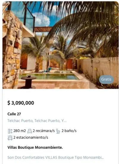 VENTA DE DOS VILLAS EN TELCHAC PUERTO MERIDA YUC.