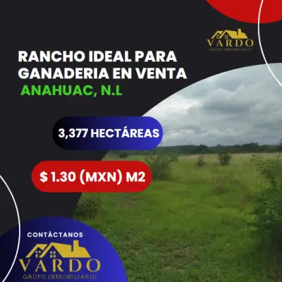 RANCHO IDEAL PARA GANADERIA EN VENTA - ANAHUAC, N.L