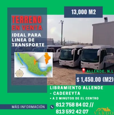 TERRENO IDEAL PARA TRANSPORTES - ALLENDE, NUEVO LEON