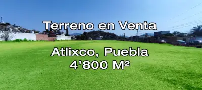 Vendo Terreno 4,800m cerca del zócalo de Atlixco, Puebla