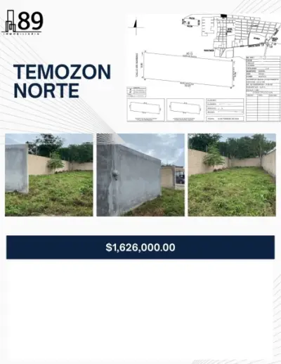 VENTA DE TERRENO EN TEMOZON NORTE 