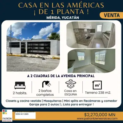 VENTA DE CASA EN ESQUINA EN FRACCIONAMIENTO LAS AMERICAS 