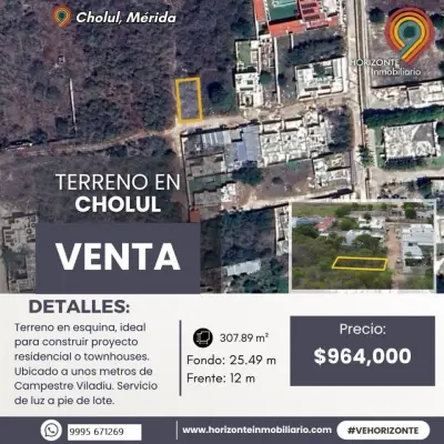 VENTA DE TERRENO EN CHOLUL YUCATAN 