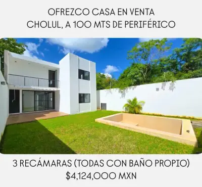 VENTA DE CASA EN CHOLUL A 100MTS DEL PERIFERICO MERIDA YUCAT