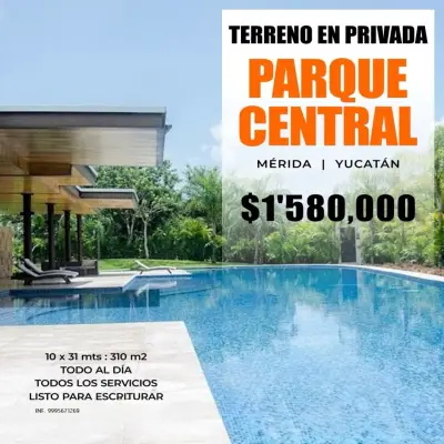 VENTA DE TERRENO EN PRIVADA PARQQUE CENTRAL MERIDA YUCATAN 