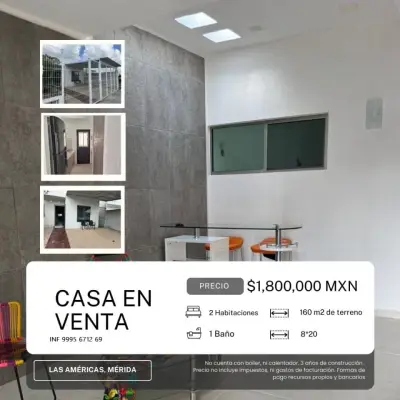 VENTA DE CASA EN FRACC. LASA MERICAS MERIDA YUCATAN 