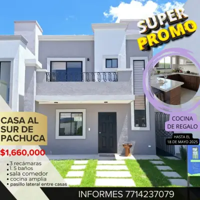 COCINA DE REGALO!!  CASA DE 3 RECAMARAS AL SUR DE PACHUCA 