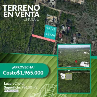 VENTA DE TERRENO EN CHOLUL YUCATAN 