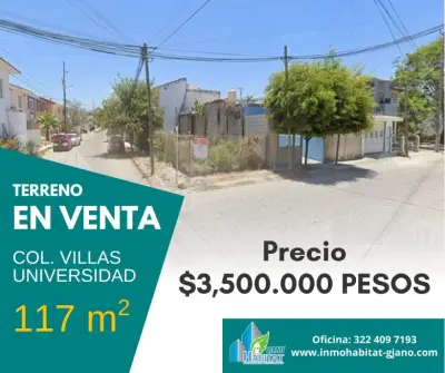 TERRENO EN VENTA – COL. VILLAS UNIVERSIDAD, PUERTO VALLART