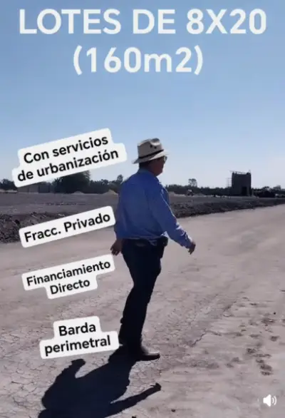 Terrenos de 8*20 fracc privado todos los servicios