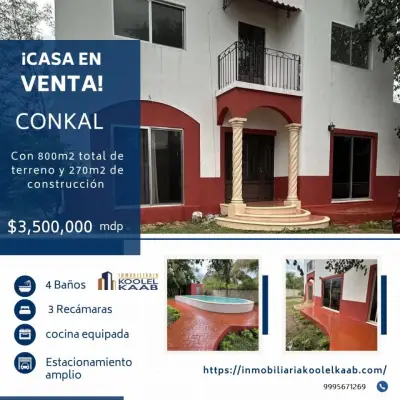 VENTA DECASA EN CONKAL YUCATAN 