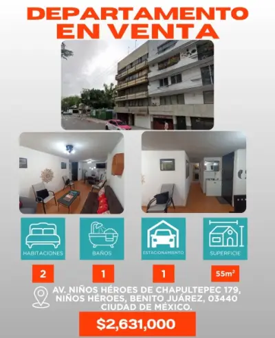 Departamento Benito Juarez, excelente ubicacion, y estado.