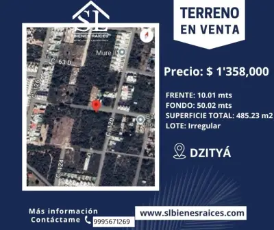 VENTA DE TERRENO EN DZITYA MERIDA YUCATAN 