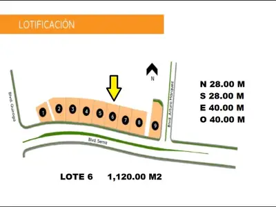 1,120.031 M2 TERRENOS EN VENTA LOTE 5 SOBRE BLVD. FCO SERNA