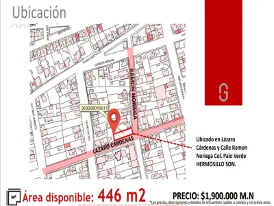 446 M2 TERRENO COMERCIAL EN VENTA COL PALO VERDE