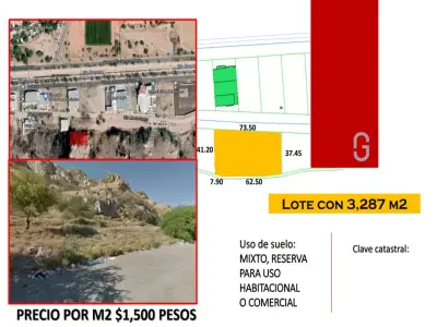 3,287 m2 TERRENO EN VENTA EN AV DE LA CULTURA PTE
