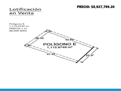 1,115.9749 M2 TERRENOS URBANOS EN VENTA BLVD. QUINTERO ARCE