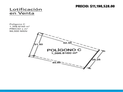 1,398.8160 M2 TERRENOS URBANOS EN VENTA BLVD. QUINTERO ARCE