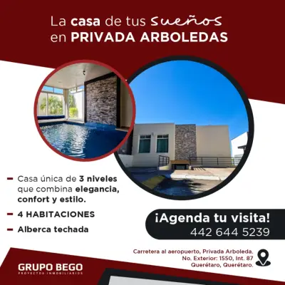 Casa con Alberca en Venta – Privada Arboledas Qro.