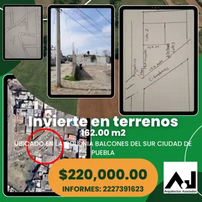 Terreno en venta en Puebla