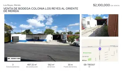 VENTA DE BODEGA EN LA COL. LOS REYES AL ORIENTE EN MERIDA YU