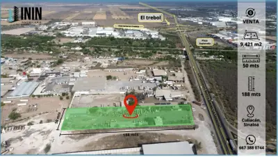 Terreno Comercial e Industrial de 9,421 m² en Culiacán Sur