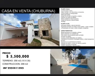 VENTA DE CASA EN CHUBURNA CON PISCINA BONITOS ACABADOS