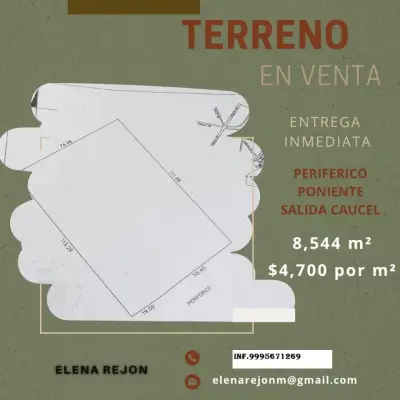 VENTA DE TERRENO PERIFERICO PONIENTE MERIDA YUCATAN
