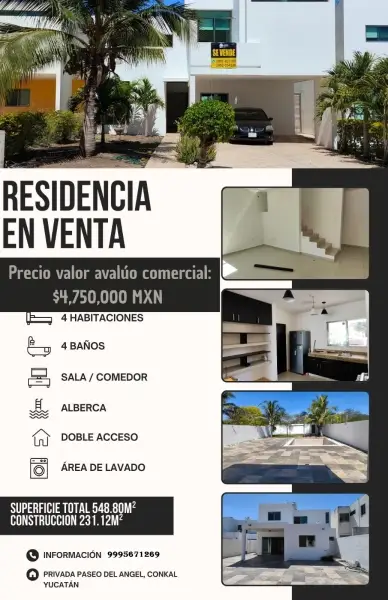 VENTA DE RESIDENCIA EN CONKAL MERIDA YUCATAN