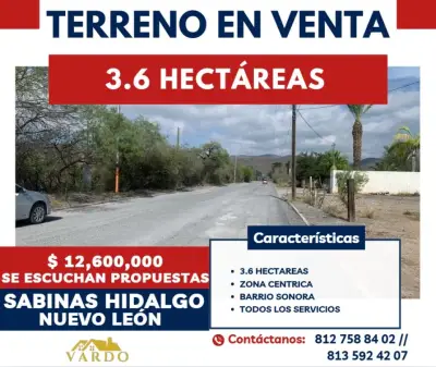 TERRENO EN VENTA - SABINAS HIDALGO, N.L
