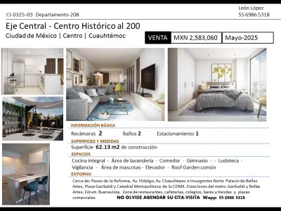 Departamento en Venta Centro Histórico (Bellas Artes)