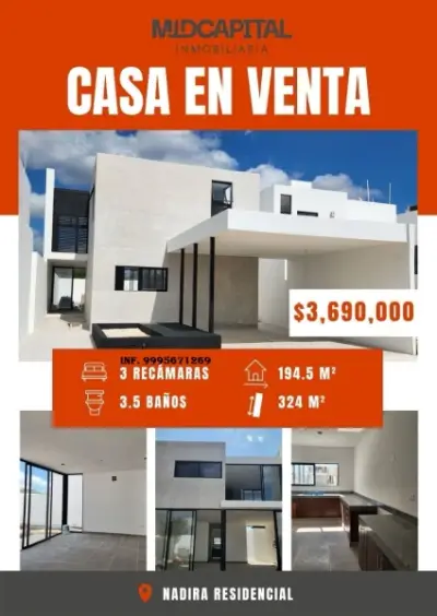 VENTA DE CASA EN PRIVADA NADIRA EN CONKAL MERIDA YUCATAN 