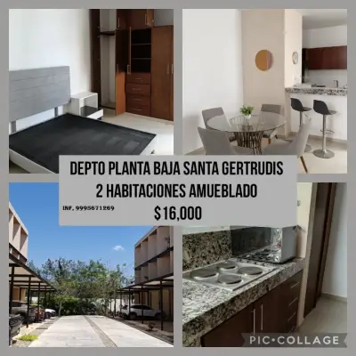 RENTA DE DEPARTAMENTO AMUEBLADO EN SANTA GERTRUDIS MERIDA 