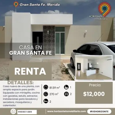 Casa en renta en Mérida
