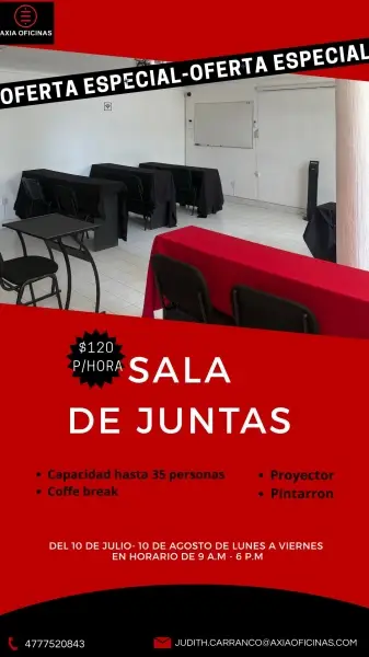 Alquila tu sala de juntas YA