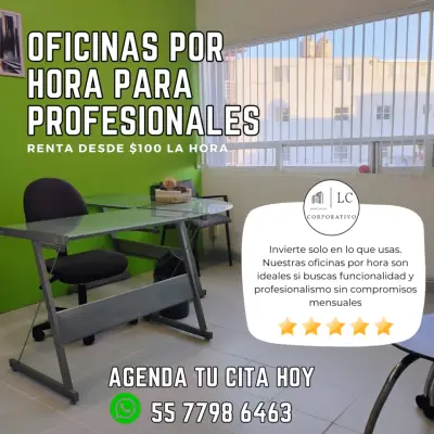 AHORRE EN RENTA Y USE SU ESPACIO POR HORAS