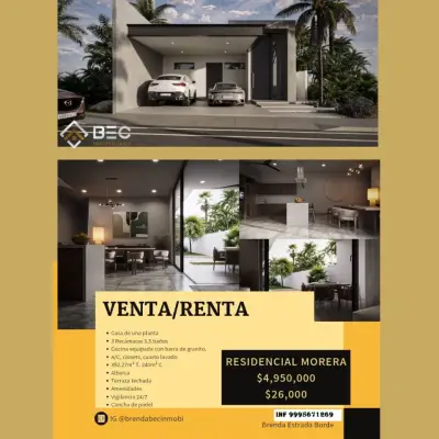 VENTA O RENTA DE CASA EN PRIVADA EN TEMOZOZN MERIDA YUCATAN