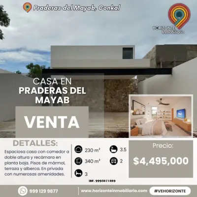 VENTA DE CASA EN PRADERAS DEL MAYAB MERIDA YUCATAN 