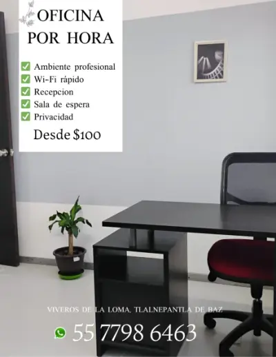 OFICINA POR HORA, SOLO PAGUE LO QUE USE