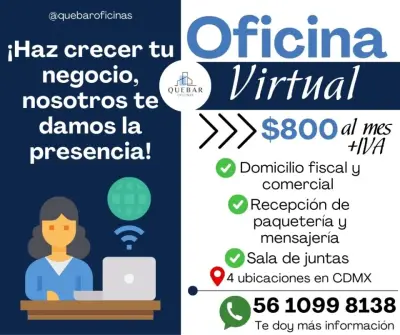Oficinas virtuales y salas de juntas en CDMX | Quebar