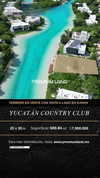 VENTA DE TERRENO EN YUCATAN EN COUNTRY CLUB  CON VISTA A LAG