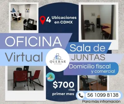 Quebar: Tu oficina virtual en CDMX al mejor precio