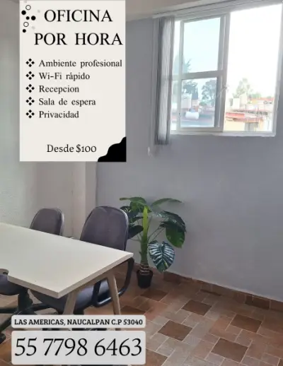 TRABAJA Y REÚNETE EN ESPACIOS EJECUTIVOS $100