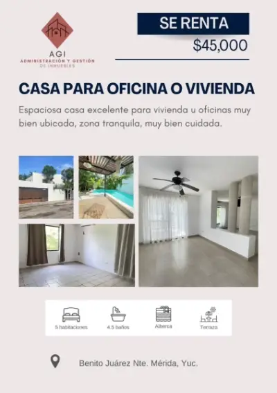 Casa en renta en Mérida