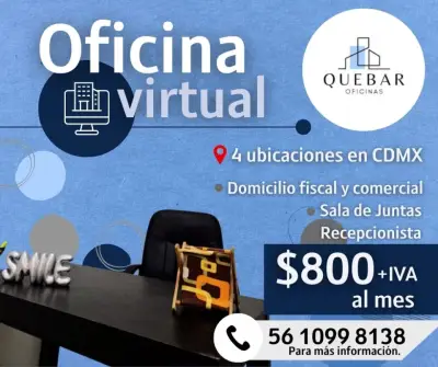 Oficinas virtuales y salas de juntas en CDMX