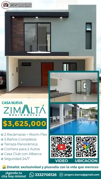 Casa Nueva en Venta en Zimaltá, Tlaquepaque, Jal. 157 Mts.