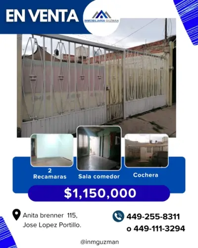 CASA O TERRENO EN VENTA EN JOSE LOPEZ PORTILLO