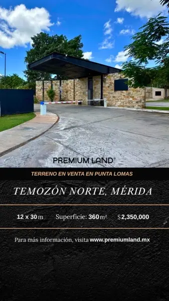 VENTA DE TERRENO EN PRIVADA PUNA DE LOMAS TEMOZO MERIDA
