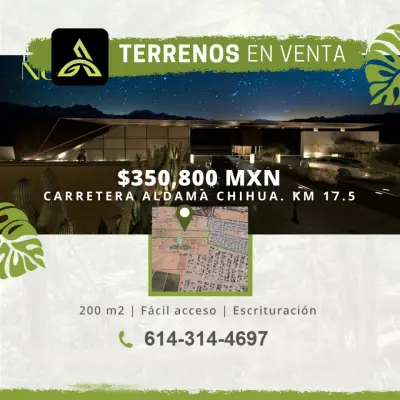 Terrenos en Venta en Bosques de Nuria en Carretera Aldama Ch